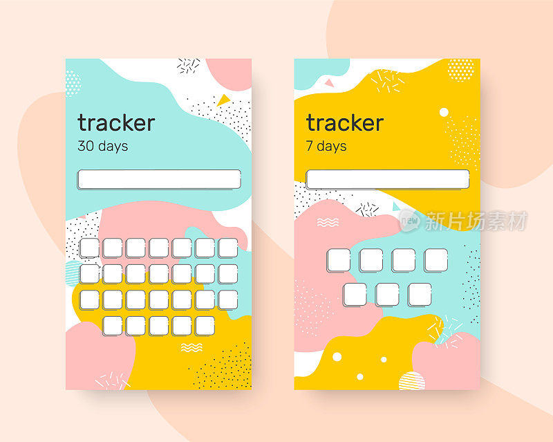 Stylish tracker habits for 30 and 7 days to track their achievements. To publish in the stories of social networks and print on paper hang over the table